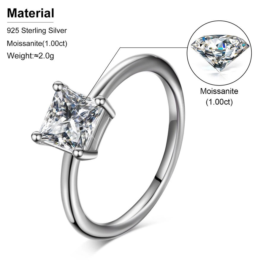 1CT Square Cut Ring
